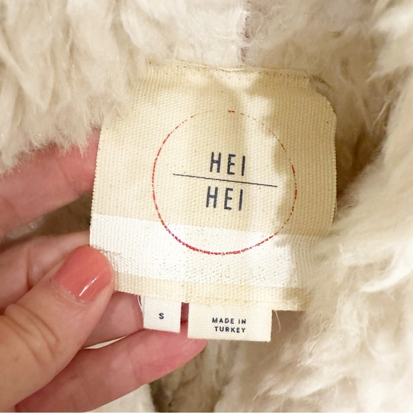 𝅺Anthropologie Hei Hei Women’s Faux Sherpa Jacquard Vest Southwestern Pattern S - Picture 4 of 10